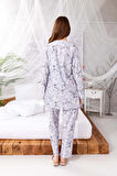Nisanca Kutulu Çeyizlik Zen Pijama Seti - Exclusive 3 Parça İpeksi Sabahlıklı Kadın Pijama Takımı