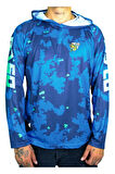 Performans Balıkçı T-Shirt Kapüşonlu Blue Camo