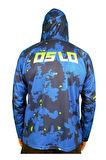 Performans Balıkçı T-Shirt Kapüşonlu Blue Camo