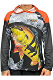 Performans Balıkçı T-Shirt Kapüşonlu Orange Fish