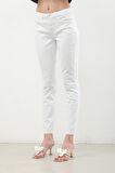 Kadın Likralı Skinny Jean Pantolon Beyaz