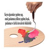 Boyama Spatülü 98 mm 1 Adet Boyama Bıçağı Spatula Palet Bıçağı Paslanmaz Çelik Boya Karıştırma Kazıyıcı Ahşap Saplı 1 Adet