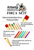 Fırça Seti 6 Lı Kısa Sap Çocuk Resim Fırçası 1 Paket Suluboya Akrilik Boya Guaj Boya Fırca Seti