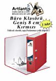 Büro Klasörü Kırmızı Geniş 1 Adet Plastik Geniş Kırmızı Klasör Halkalı Paslanmaz Çelik Klipsli 1 Adet