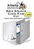 Büro Klasörü Gri Geniş 1 Adet Plastik Geniş Gri Klasör Halkalı Paslanmaz Çelik Klipsli 1 Adet