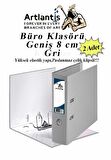Büro Klasörü Gri Geniş 2 Adet Plastik Geniş Gri Klasör Halkalı Paslanmaz Çelik Klipsli 2 Adet