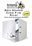 Büro Klasörü Beyaz Geniş 2 Adet Plastik Geniş Beyaz Klasör Halkalı Paslanmaz Çelik Klipsli 2 Adet