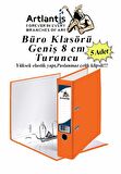 Büro Klasörü Turuncu Geniş 5 Adet Plastik Geniş Turuncu Klasör Halkalı Paslanmaz Çelik Klipsli 5 Adet