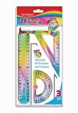 Cetvel Takımı Kırılmaz Esnek Silikonlu Kırılmaz 3'Lü Gökkuşağı 20 Cm 1 Paket Cetvel Seti