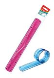 Kırılmaz Cetvel 30 Cm Silikonlu Pembe Renk 1 Adet Cetvel Kırılmaz