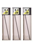 0.3 Kalem Ucu 2H 60 mm 3 Paket 0,3 Min Kalem Uç Teknik Kalem Yedeği Mono Tombow 2H 60 mm 3 Paket