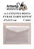 A3 Çıtçıtlı Dosya Şeffaf 1 Adet A-3 Çıtçıtlı Zarf Dosya Transparan 47x33.5 cm Büyük Boy Çıtçıtlı Dosya