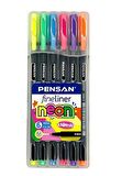 Fineliner 12 Neon Ve Pastel Renk 0.4mm İnce Keçe Uçlu Yazı Kalemi 1 Paket 12 Lı Fineliner Kalem Seti