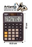 Hesap Makinesi Siyah H-CN008 Noki 10.5x15 cm 1 Adet 12 Haneli Orta Boy Okul Ofis Büro Hesap Makinası