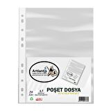 A3 Poşet Dosya Dik 20 li Şeffaf Föy Dosya 1 Paket Ofis Okul Büro Kenarı Delikli Poşet Dosya