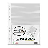 A3 Poşet Dosya Dik 30 lu Şeffaf Föy Dosya 1 Paket Ofis Okul Büro Kenarı Delikli Poşet Dosya