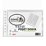 A3 Poşet Dosya Yatay 10 lu Şeffaf Föy Dosya 1 Paket Ofis Okul Büro Kenarı Delikli Poşet Dosya