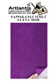 Yapışkanlı Simli Eva Mor A4 20x30 5 Adet 1 Paket Hobi Okul Öncesi Kreş Anasınıfı Eva Yapışkanlı Simli 20*30