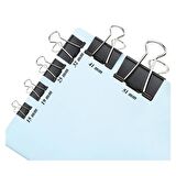 Çelik Kıskaç Klips 51 mm 12 Adet 1 Paket Metal Mandal Binder Clips Kıska 240 Sayfa Kapasiteli Çok Amaçlı Kullanım