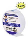 Çift Taraflı Bant Köpük Bant 38mm x 2mt 3 Adet Çerçeve Tablo Halı Yapıştırma Bandı İç Ve Dış Mekan Süper Güçlü Köpük Bant