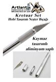 Kretuar Bıçağı 5 Yedek Bıçaklı 1 Paket Hobi Maket Tasarım Neşteri Çelik Alaşımlı Paslanmaz Hassas Kesim Bıçağı 25 Dereceli