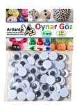 Oynar Göz Siyah 8 mm 150 li 1 Paket Oynayan Göz 8mm Hobi Tasarım Anasınıfı Kreş Etkinlik Elişi 
