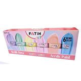 Akrilik Boya Pastel 6 Renk 75 ml 1 Paket Akrilik Boya Seti 6 lı Ahşap Tuval Taş Ağaç Boyamalar İçin İdea Boyama Seti