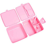 Hello Kitty Beslenme Kutusu Pembe 4 Bölmeli Kız Figürlü 1 Adet Yemek Saklama Kabı Pembe Beslenme Çantası