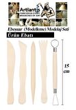 Ebeşuar Seti 5 li 15 cm 1 Paket Ahşap Modelaj Modelleme Aletleri Seramik Kil ve Heykel Modelaj Kalemi