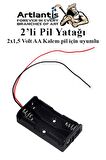 2 Li Pil Yatağı Deney 1 Adet Ve 2 Adet 1.5v Pil 1 Paket Pil Yuvası Pil Kutusu Aa Kalem Kalın Pil 2x1,5 Volt Yaylı Pil Yuvası