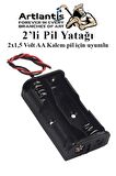 2 Li Pil Yatağı Deney 1 Adet Ve 2 Adet 1.5v Pil 1 Paket Pil Yuvası Pil Kutusu Aa Kalem Kalın Pil 2x1,5 Volt Yaylı Pil Yuvası