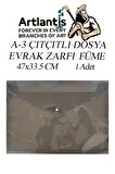 A3 Çıtçıtlı Dosya Füme 1 Adet A-3 Çıt çıtlı Zarf Dosya Transparan 47x33.5 cm Büyük Boy Çıtçıtlı Dosya