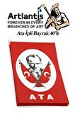 İpli Ata Bayrak Büyük Boy 40'lı 11x19cm 1 Paket Ata Bayrak Kağıt İpli Sıralı Ayyıldız Bayrak Sınıf Süsü Okul Bayram