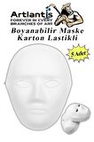 Maske Boyama 19x24 cm 5 Adet Boyanabilir Maske Karton Lastikli İnsan Yüzü Suratı Okul Sınıf Etkinlikleri Hobi