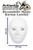 Maske Boyama 19x24 cm 5 Adet Boyanabilir Maske Karton Lastikli İnsan Yüzü Suratı Okul Sınıf Etkinlikleri Hobi