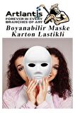 Maske Boyama 19x24 cm 5 Adet Boyanabilir Maske Karton Lastikli İnsan Yüzü Suratı Okul Sınıf Etkinlikleri Hobi