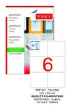 Bilgisayar Etiketi Tw-2303 105x99 mm 100 Lü Lazer Etiket 1 Paket Tanex Davetiye Kargo Koli Kutu Etiketi