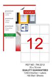 Bilgisayar Etiketi Tw-2312 70x70 mm 100 Lü Lazer Etiket 1 Paket Tanex Davetiye Kargo Koli Kutu Etiketi