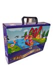 Saplı Klasör Kız Figürlü 1 Adet Kulplu Klasör 32x24x7 cm Okul Öğrenci Klasörü Saplı Çanta Saplı Dosya 