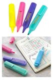 Fosforlu Kalem 4 Lü Pastel Renkler 1 Paket Textliner Soft Renk Kesik Uçlu İşaretleme Kalemi