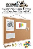 Mantar Pano Ahşap Çerçeve 40x60 cm 1 Adet Harita Çivisi Hediyeli Duvara Monte Mantar Çerçeve Evde Okulda Büroda Ofiste