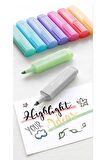 Fosforlu Kalem 8 Li Pastel Renkler 1 Paket Textliner Soft Renkler Kesik Uçlu İşaretleme Kalemi 8 Pastel Renk