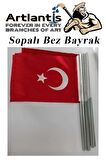 Sopalı Bez Bayrak 20x30 Cm 10 Adet Saplı Bayrak Ay Yıldız Plastik Çıtalı 20*30 Bez Bayrak Mill Bayram Kutlama