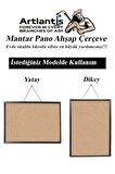 Mantar Pano Mdf Çerçeve 30x45 cm 1 Adet Harita Çivisi Hediyeli Duvara Monte Mantar Çerçeve Evde Okulda Büroda Ofiste