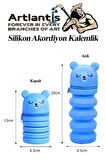 Silikon Akordiyon Kalemlik 1 Adet Körüklü Kalem Kutusu Eğlenceli Sevimli Hayvan Figürlü Hediyelik Kalemlik