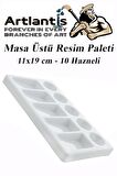 Masa Üstü Resim Paleti 1 Adet 10 Hazneli Boya Paleti 11x19 cm Sanatsal Boyalar İçin Palet Akrilik Boya Yağlı Boya Guaj Boya