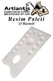 Dikdörtgen Resim Paleti 1 Adet 13 Hazneli Boya Paleti Sanatsal Boyalar İçin Palet Akrilik Boya Yağlı Boya Guaj Boya
