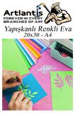 Yapışkanlı Eva A4 20x30 cm 10 Renk 1 Paket Yapışkanlı Eva Süngeri 10'lu Okul Kreş Anasınıfı Elişi Etkinlikleri