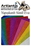 Simli Yapışkanlı Eva A4 20x30 cm 10 Renk 1 Paket Simli Yapışkanlı Eva Süngeri 10'lu Okul Kreş Anasınıfı Elişi Etkinlikleri