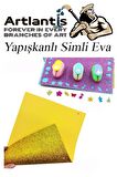 Simli Yapışkanlı Eva A4 20x30 cm 10 Renk 1 Paket Simli Yapışkanlı Eva Süngeri 10'lu Okul Kreş Anasınıfı Elişi Etkinlikleri